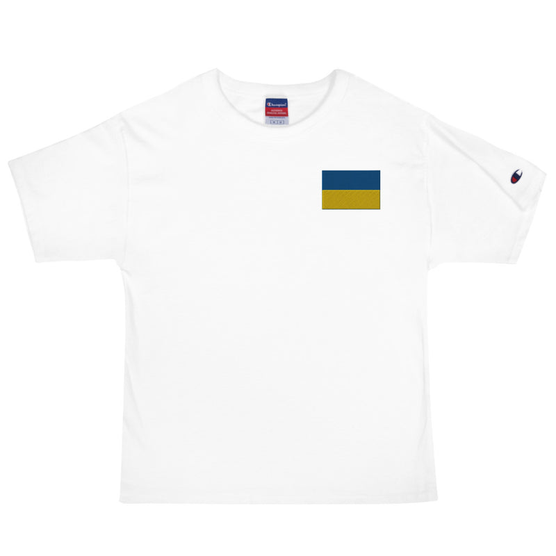 Ukrainian Flag Men's Champion T-Shirt - White