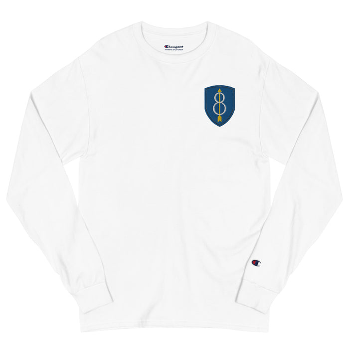 8th Infantry Division Men's Champion Long Sleeve Shirt - White