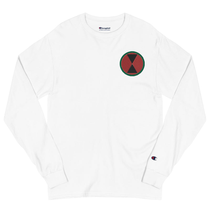 7th Infantry Division Men's Champion Long Sleeve Shirt - White