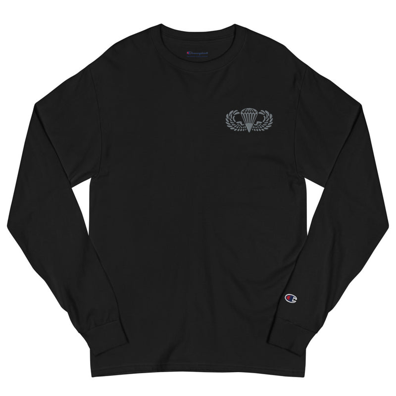 Basic Parachutist Men's Champion Long Sleeve Shirt - Black