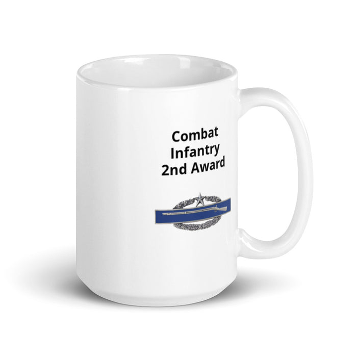 White Glossy Mug - Combat Infantry 2nd Award