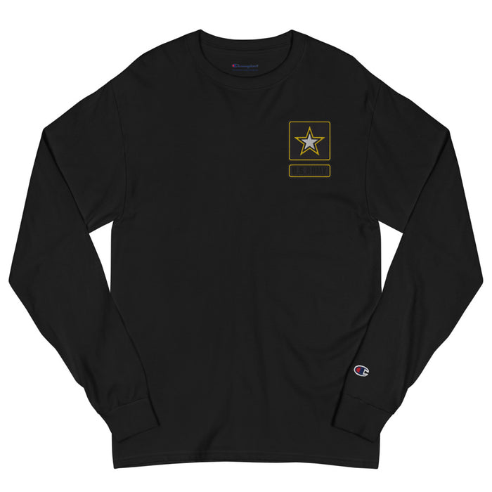 United States Army Men's Champion Long Sleeve Shirt - Black