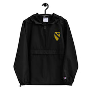 1st Cavalry Division Black Champion packable jacket with a detailed embroidered logo.