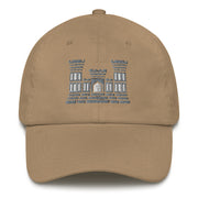 A khaki colored Combat Engineer Hat with the logo on the front.  The hat has a curved visor and an adjustable strap at the back.