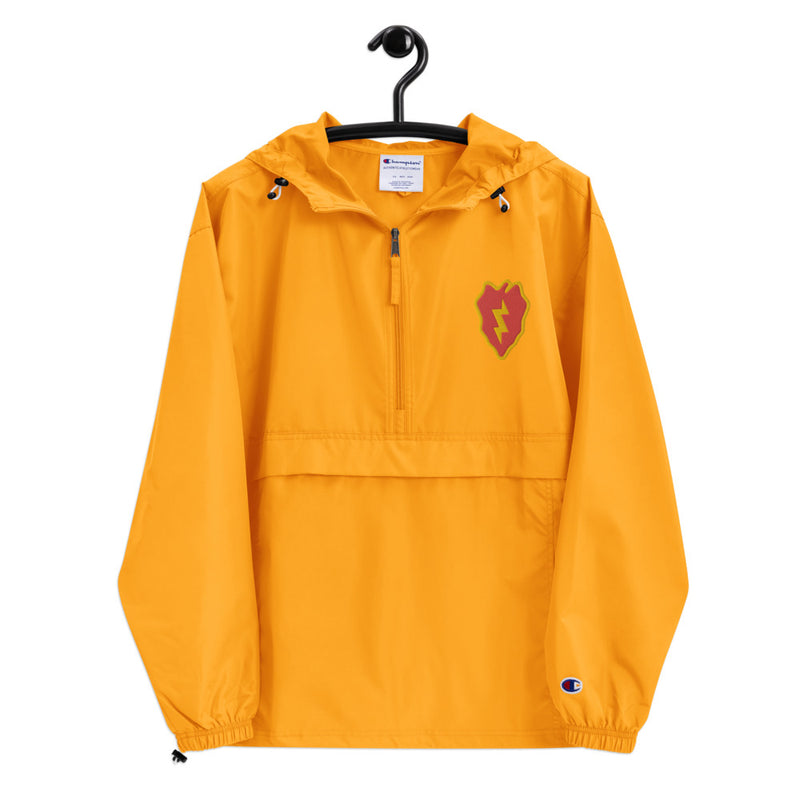 25th Infantry Division Gold Champion packable jacket with a detailed embroidered logo