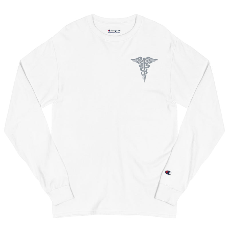 Hospital Corpsmen Men's Champion Long Sleeve Shirt - White