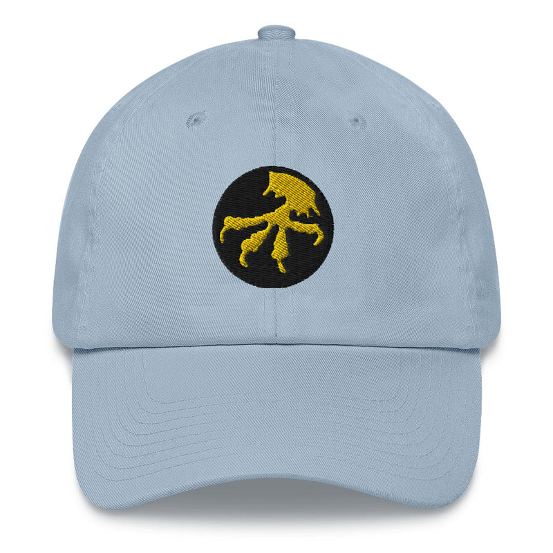 A light blue 17th Airborne Division Hat with the logo on the front.  The hat has a curved visor and an adjustable strap at the back.