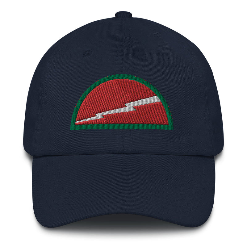 A navy blue 78th Infantry Division Hat with the logo on the front.  The hat has a curved visor and an adjustable strap at the back.
