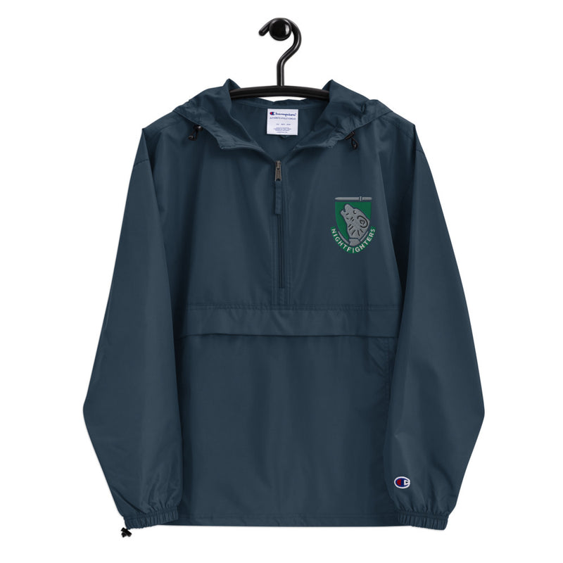 104th Infantry Division Navy Champion packable jacket with a detailed embroidered logo.