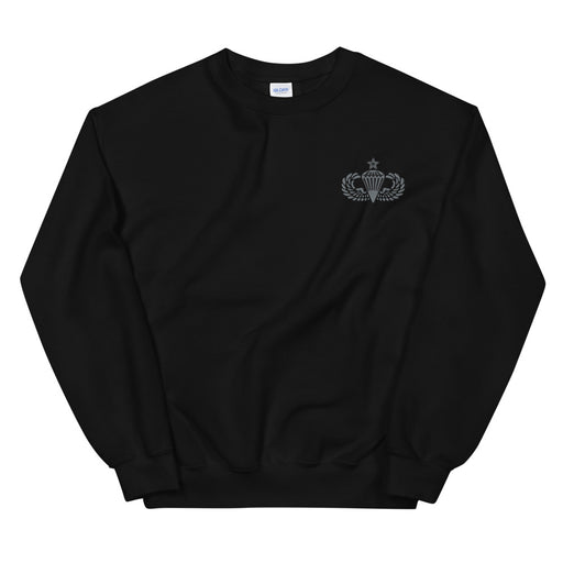 Senior Parachutist Unisex Sweatshirt - Black