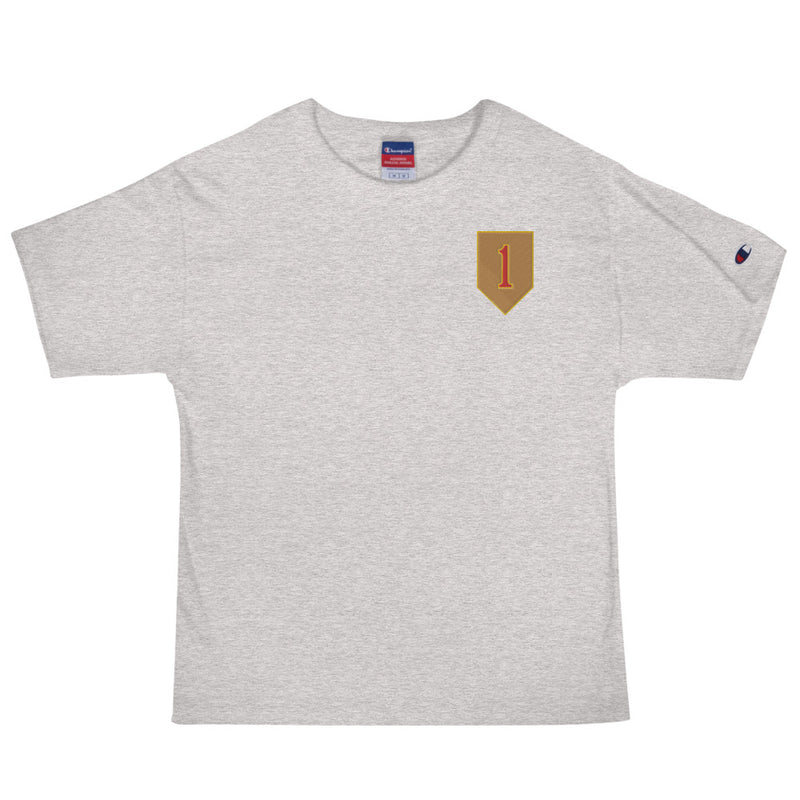 1st Infantry Division Men's Champion T-Shirt - Oxford Grey Heather