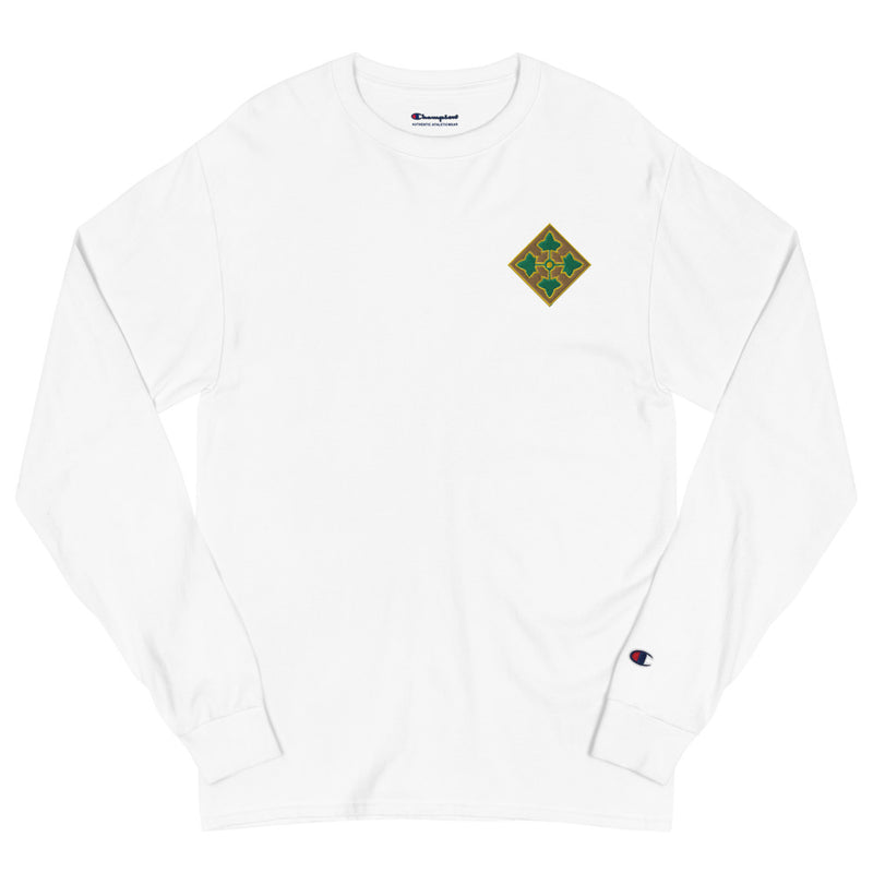 4th Infantry Division Men's Champion Long Sleeve Shirt - White