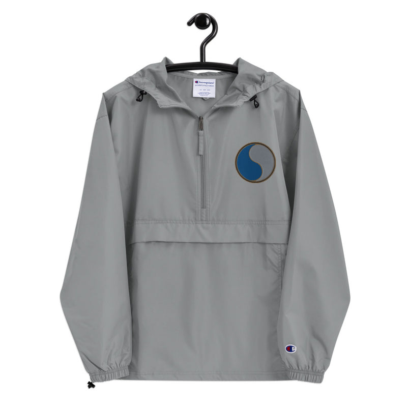 29th Infantry Division Graphite Champion packable jacket with a detailed embroidered logo.