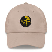 A stone colored 17th Airborne Division Hat with the logo on the front.  The hat has a curved visor and an adjustable strap at the back.