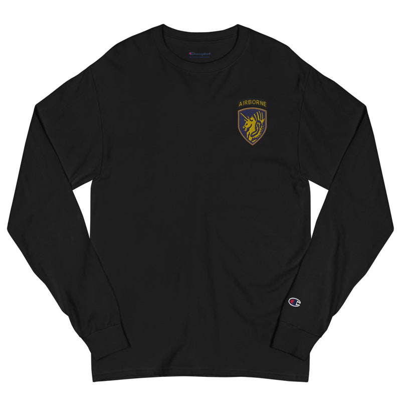 13th Airborne Division Men's Champion Long Sleeve Shirt - Black