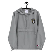101st Airborne Graphite Champion packable jacket with a detailed embroidered logo.