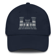 A navy blue Combat Engineer Hat with the logo on the front.  The hat has a curved visor and an adjustable strap at the back.