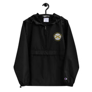 US Army Field Artillery Black Champion packable jacket with a detailed embroidered logo.