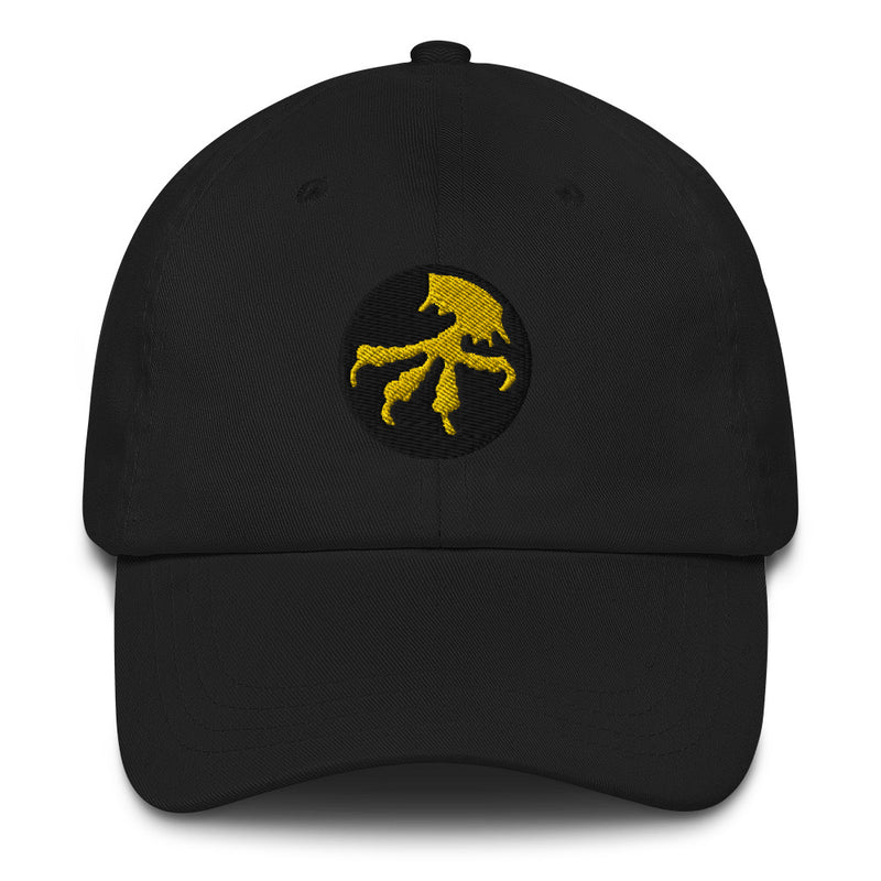 A black 17th Airborne Division Hat with the logo on the front.  The hat has a curved visor and an adjustable strap at the back.