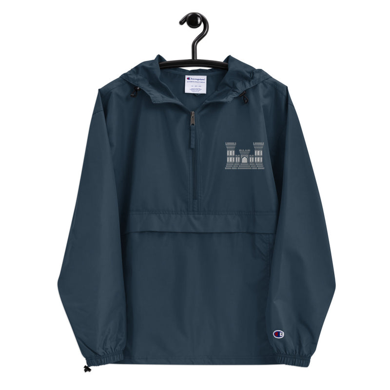 Combat Engineer Navy Champion packable jacket with a detailed embroidered logo.
