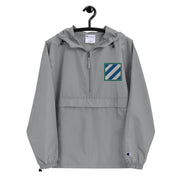 3rd Infantry Division Graphite Champion packable jacket with a detailed embroidered logo.