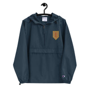 1st Infantry Division Navy Champion packable jacket with a detailed embroidered logo.
