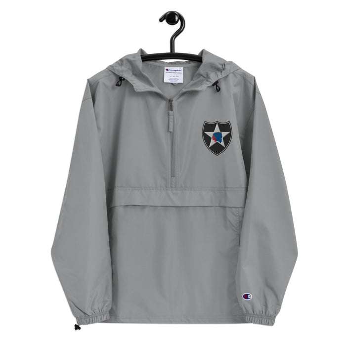 2nd Infantry Division Graphite Champion packable jacket with a detailed embroidered logo.