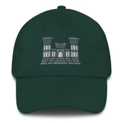 A spruce colored Combat Engineer Hat with the logo on the front.  The hat has a curved visor and an adjustable strap at the back.