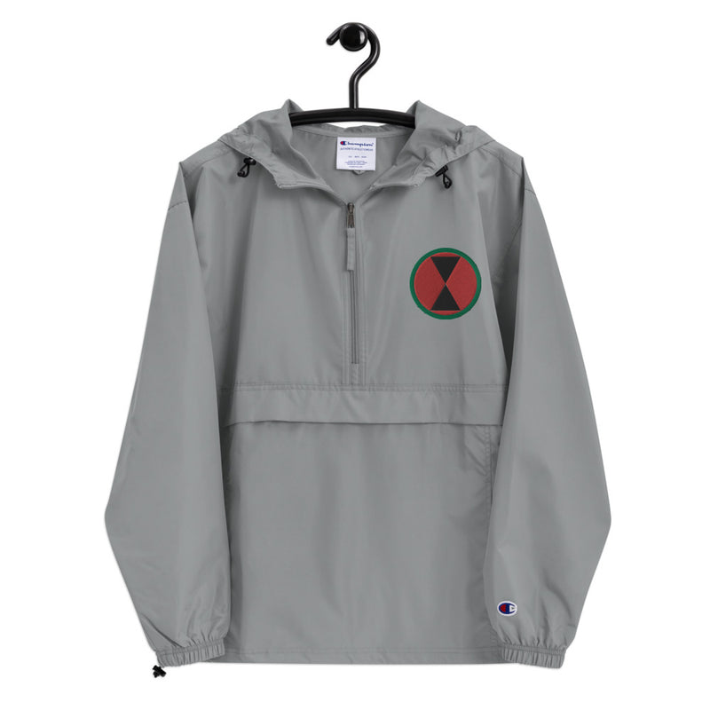 7th Infantry Division Graphite Champion packable jacket with a detailed embroidered logo.