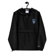 11th Airborne Division Black Champion packable jacket with a detailed embroidered logo.