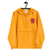 28th Infantry Division Gold Champion packable jacket with a detailed embroidered logo