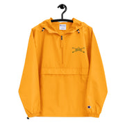 Army Armor Gold Champion packable jacket with a detailed embroidered logo