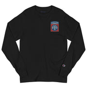 82nd Airborne Men's Champion Long Sleeve Shirt - Black