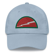 A light blue 78th Infantry Division Hat with the logo on the front.  The hat has a curved visor and an adjustable strap at the back.