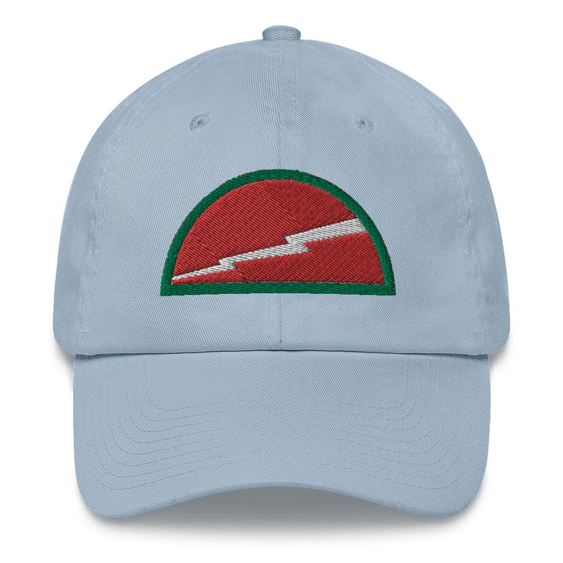 A light blue 78th Infantry Division Hat with the logo on the front.  The hat has a curved visor and an adjustable strap at the back.
