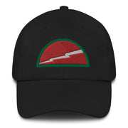 A black 78th Infantry Division Hat with the logo on the front.  The hat has a curved visor and an adjustable strap at the back.