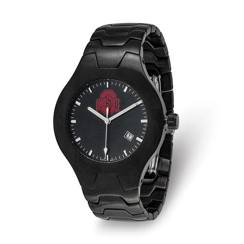 LogoArt Ohio State University Mens Black IP-plated Watch