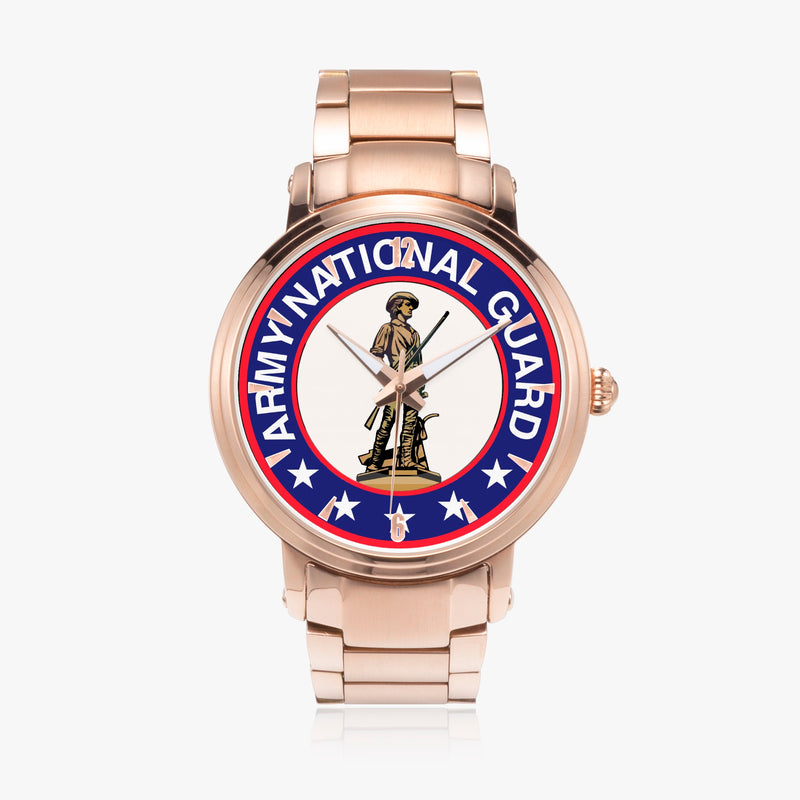 US Army National Guard-46mm Automatic Steel Strap Gold Watch