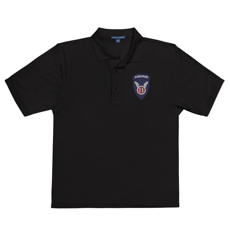 11th Airborne Division Premium Polo Shirt - Black