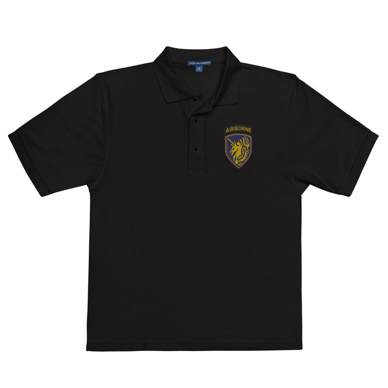13th Airborne Division Premium Polo Shirt - Black