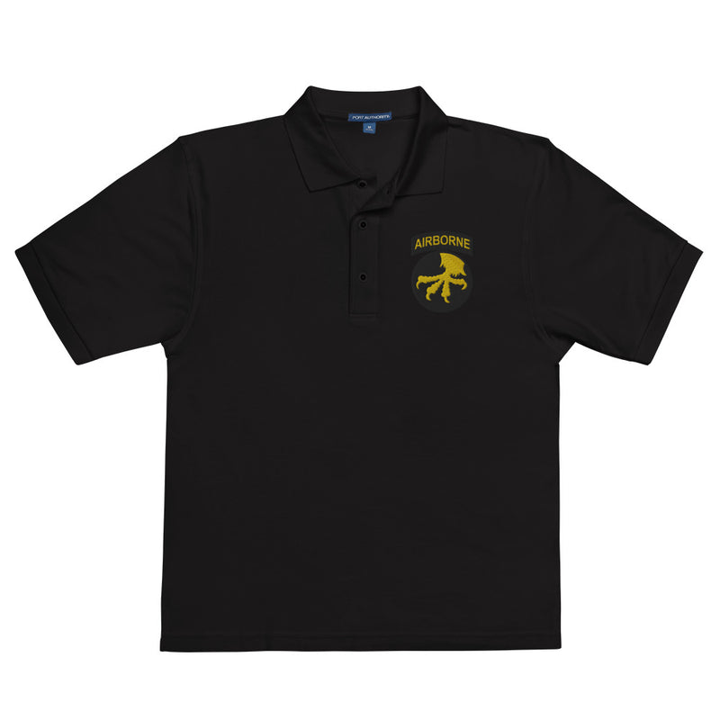 17th Airborne Division Premium Polo Shirt - Black