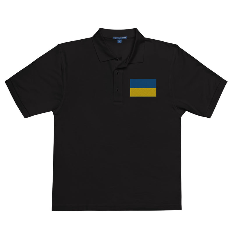 Ukrainian Flag Premium Polo Shirt - Black