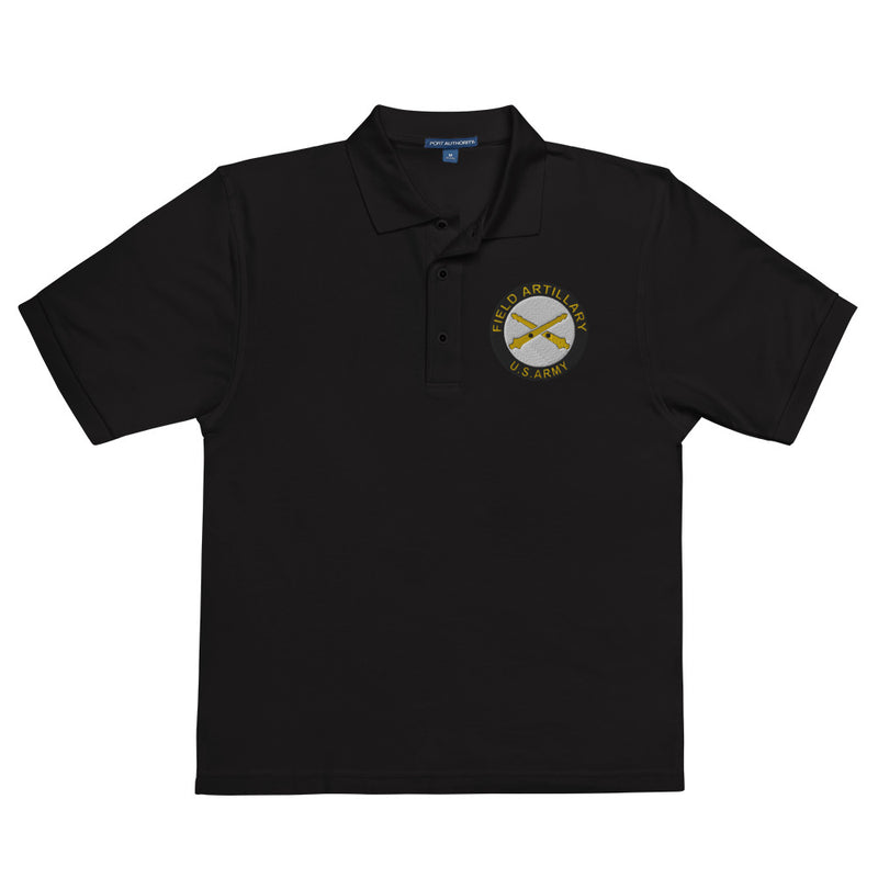 US Army Field Artillery Premium Polo Shirt - Black