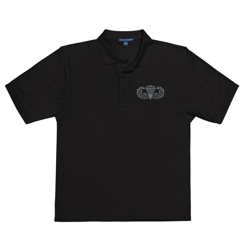 Basic Parachutist Premium Polo Shirt - Black
