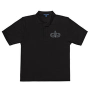 Senior Parachutist Premium Polo Shirt - Black