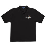 "I Broke 80" - Black Golf shirt • 65% polyester, 35% cotton pique • Relaxed fit that runs large • Flat knit collar and cuffs