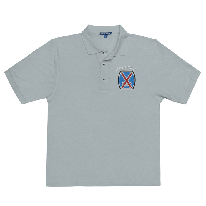 10th Mountain Division Premium Polo Shirt - Cool Heather