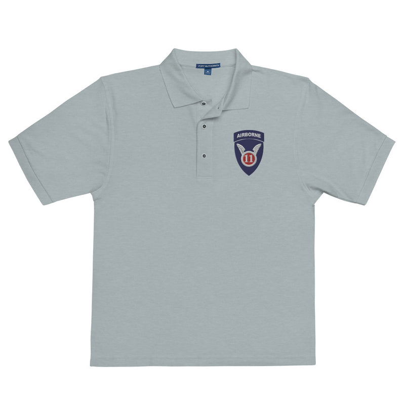 11th Airborne Division Premium Polo Shirt - Cool Heather