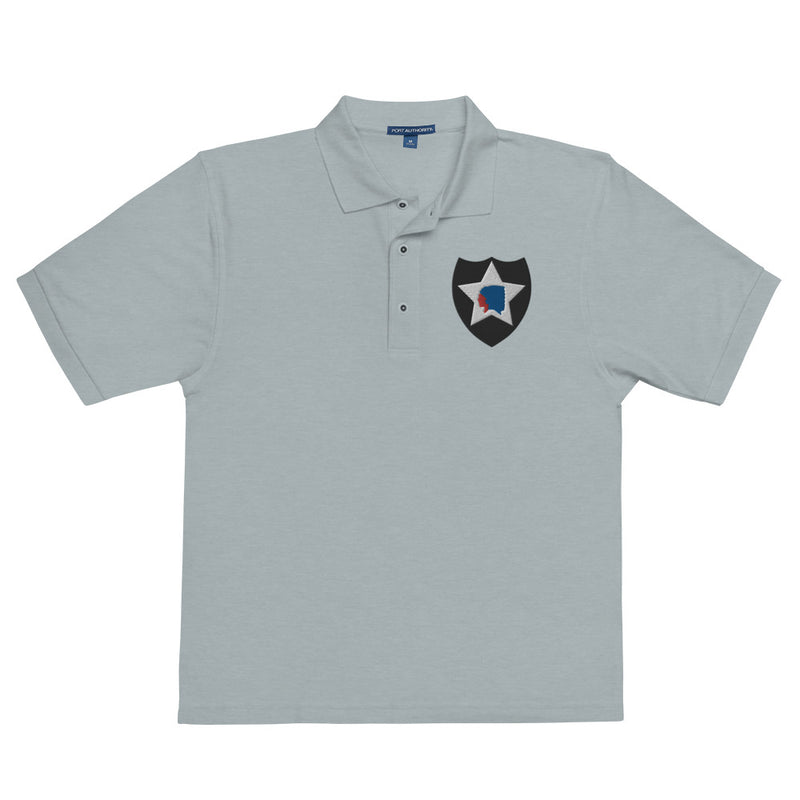 2nd Infantry Division Premium Polo Shirt - Cool Heather