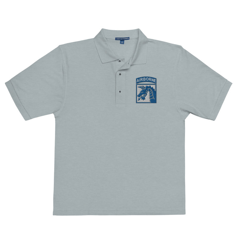 XVIII Airborne Corps Premium Polo Shirt - Cool Heather